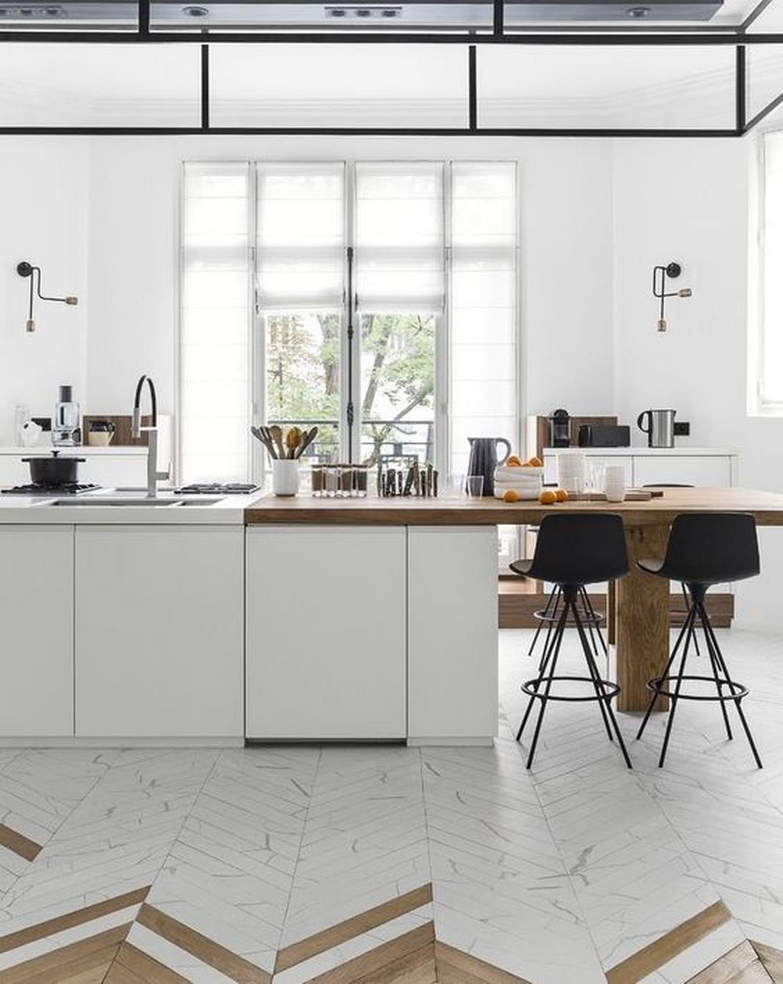 combinar dos suelos diferentes suelo espiga madera blanco cocina combinar dos suelos diferentes suelo espiga madera blanco cocina
