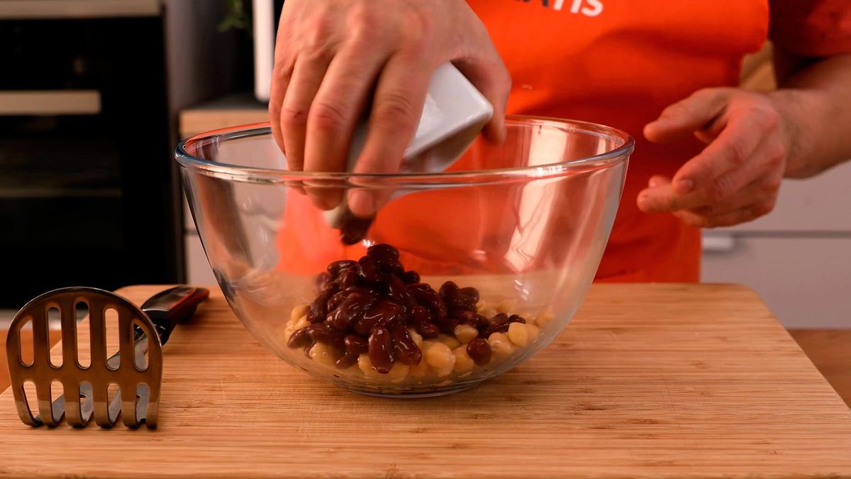 Pastel vegano de legumbres   paso 1