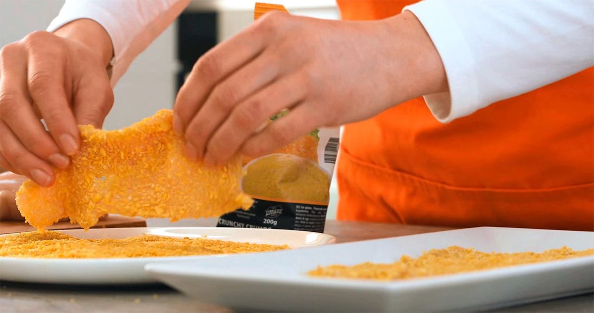 Receta de pechugas de pollo rebozadas con salsa barbacoa  paso 1