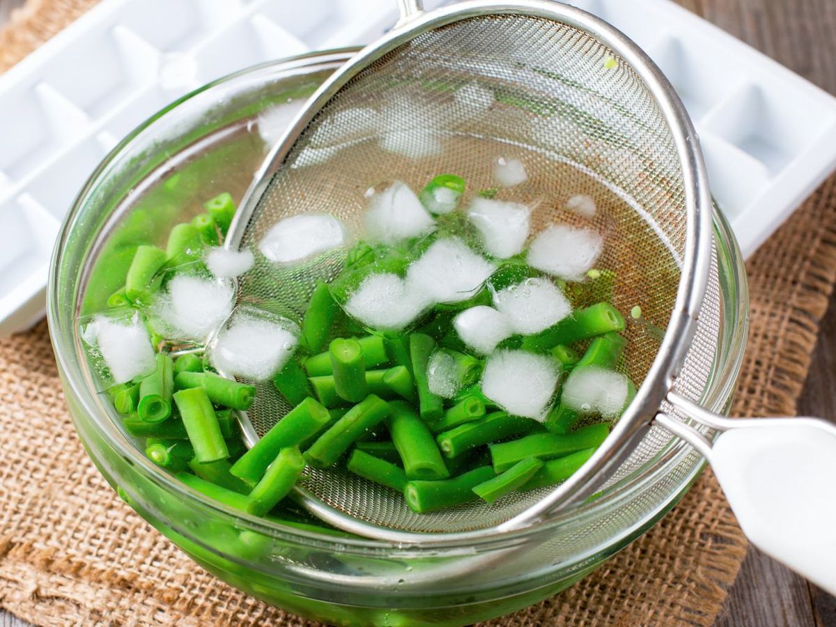 También se escaldan judías verdes antes de congelarlas