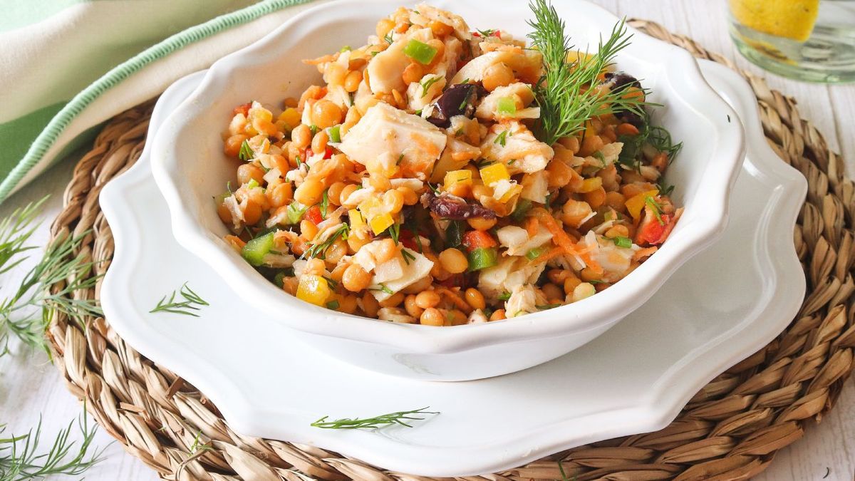 Ensalada de lentejas y atún
