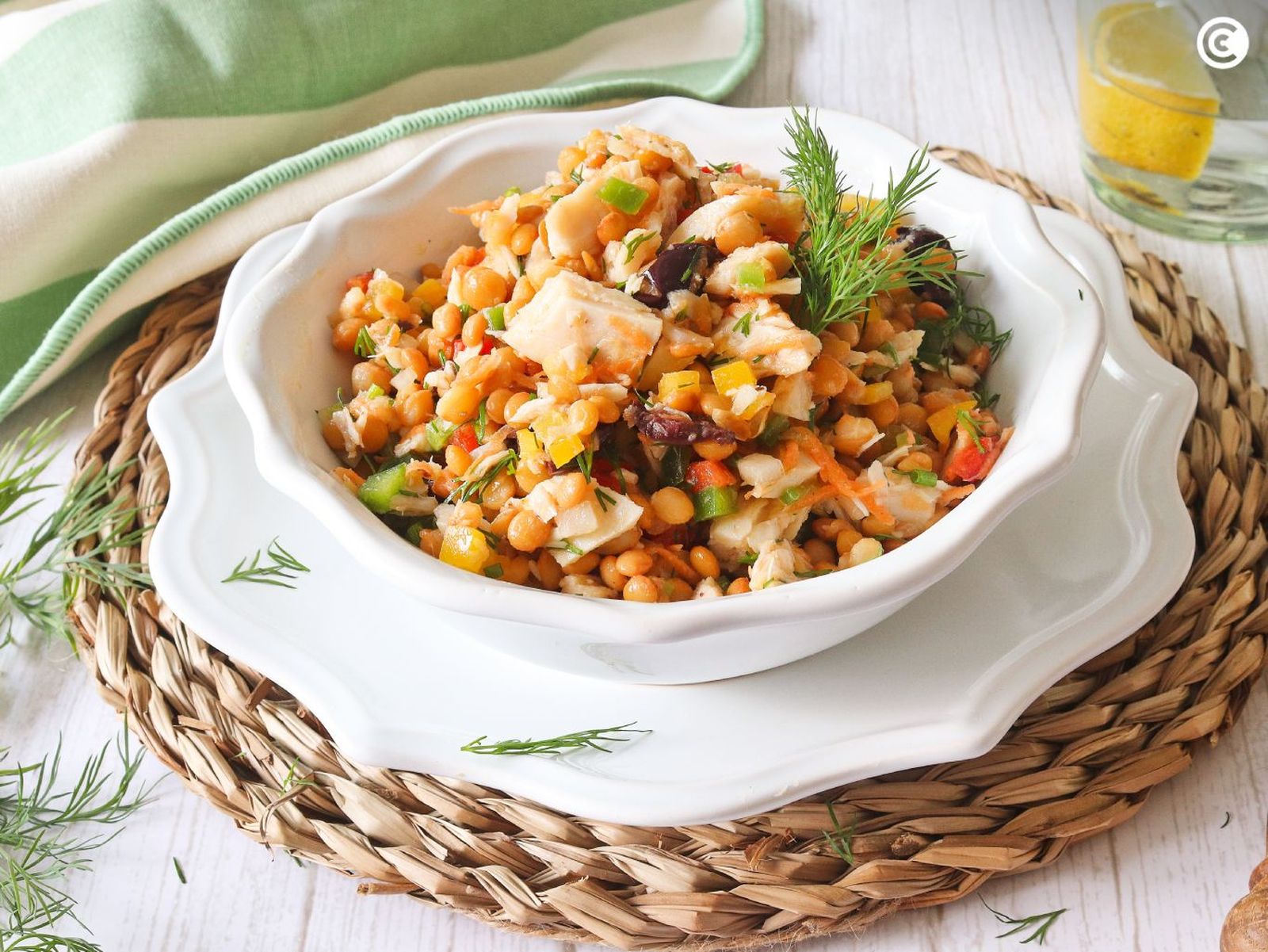 Ensalada de lentejas y atún