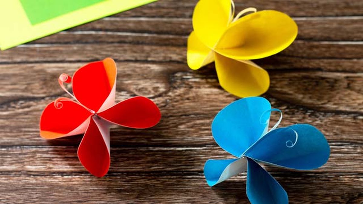 manualidades primavera mariposa papel