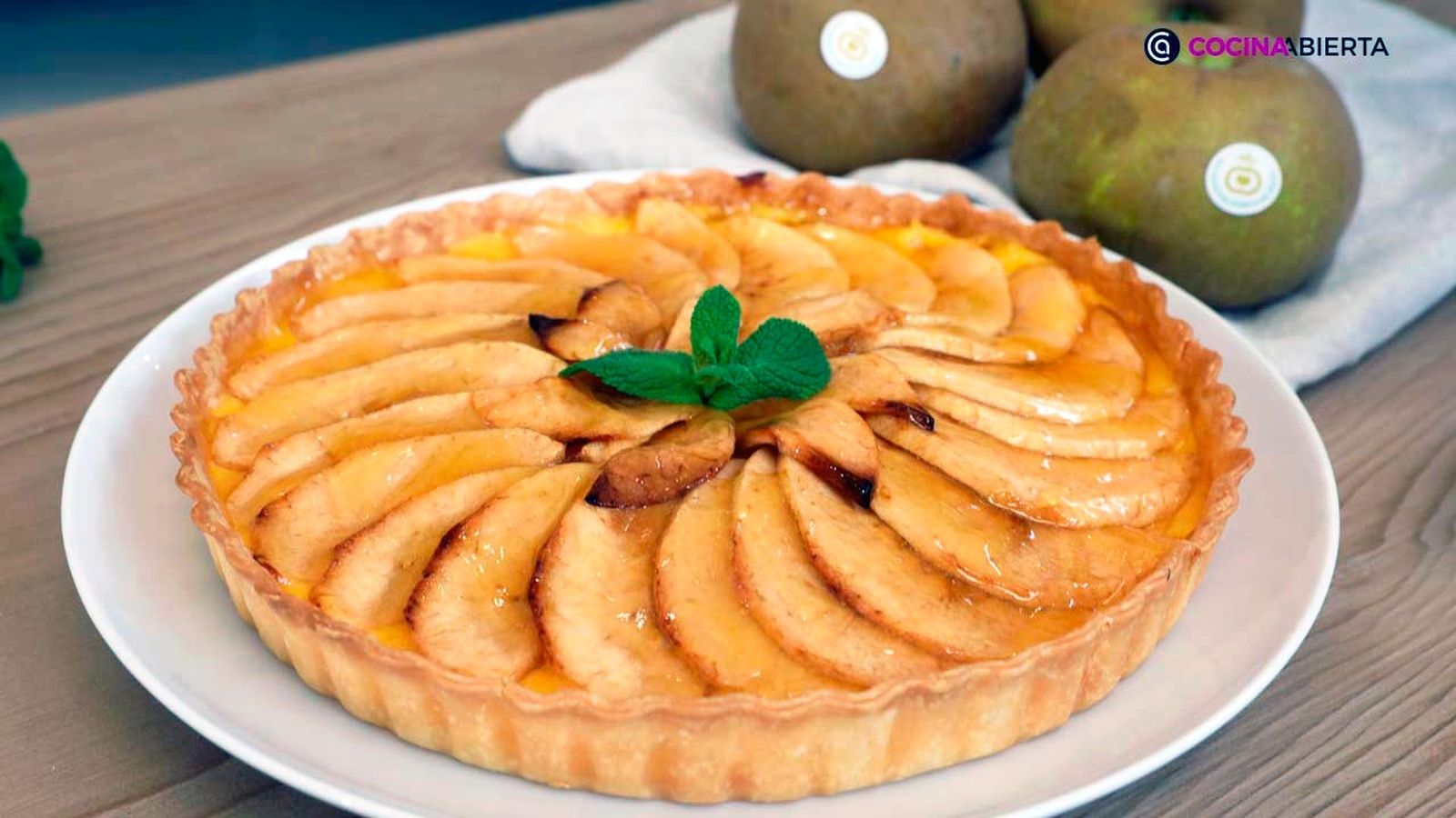 Receta de tarta de manzana con crema pastelera Cocina Abierta Receta de tarta de manzana con crema pastelera Cocina Abierta