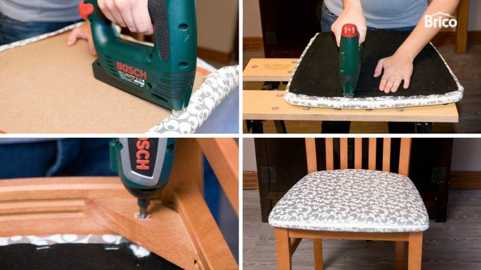 Colocar la nueva tela y fijar el asiento Colocar la nueva tela y fijar el asiento