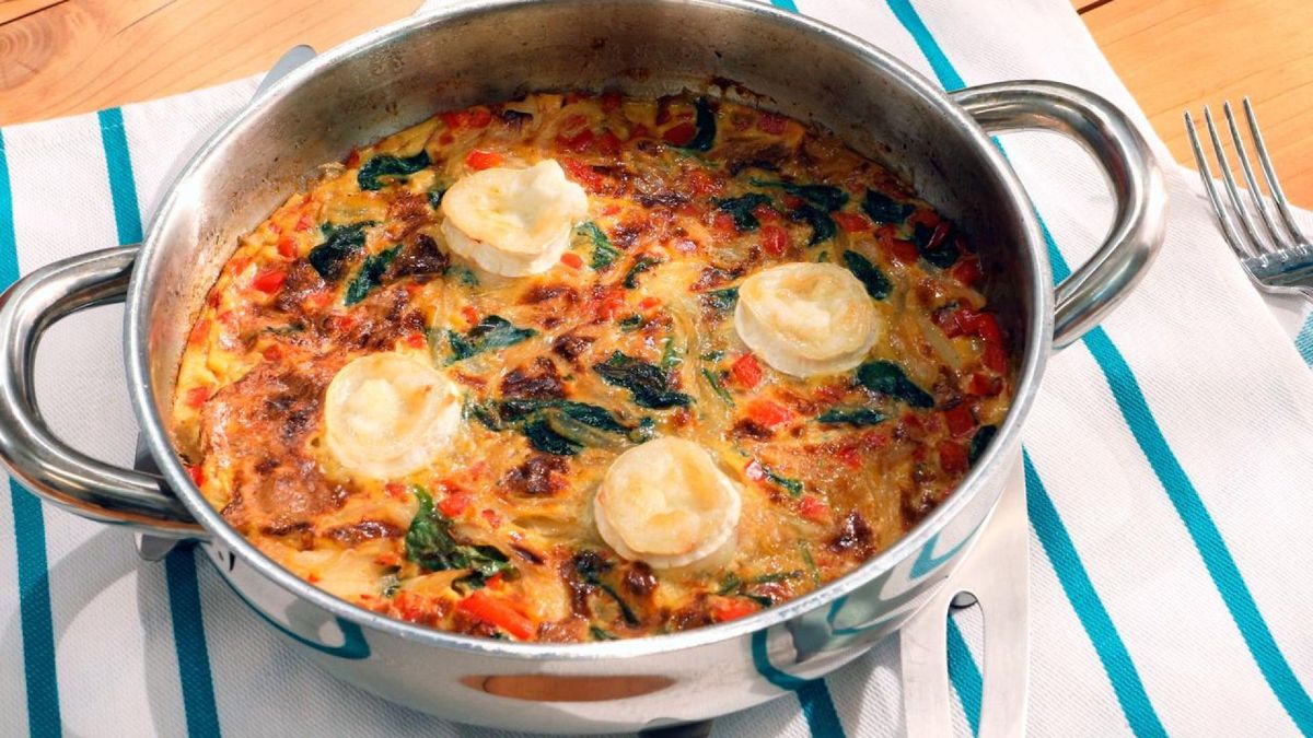 Frittata de verduras y queso de cabra