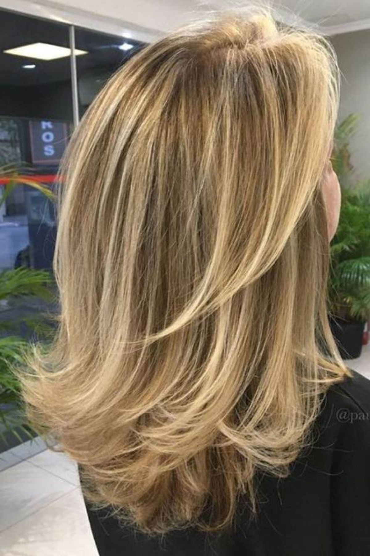 corte en capas pelo largo capas puntas fuera 11111