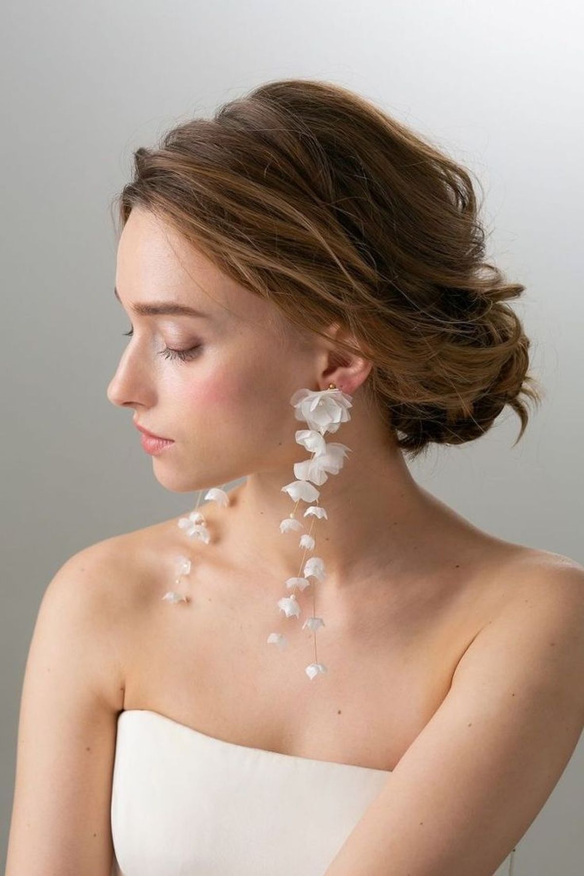 Pendientes para novia de flores