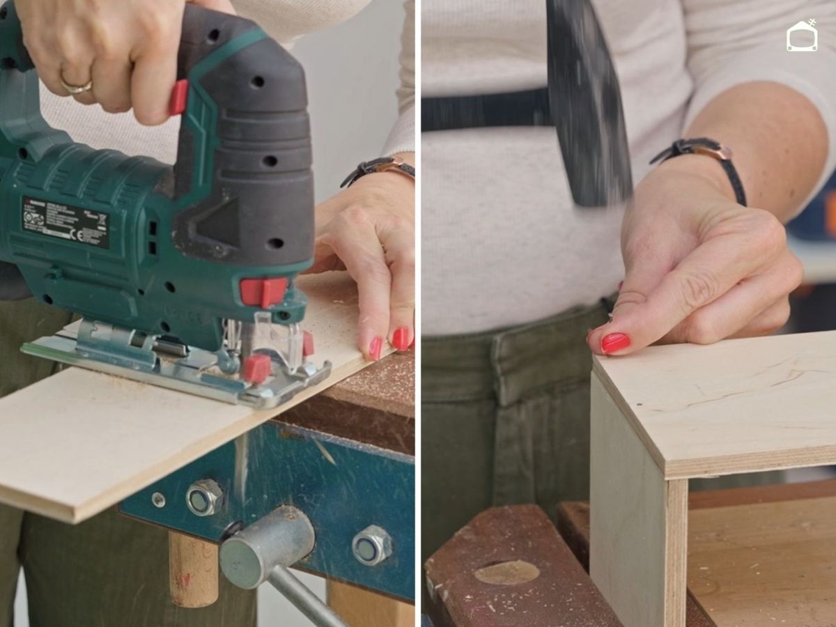 Monta y fija el tejado a dos aguas