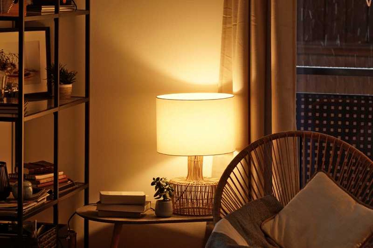 Lámpara de fibras naturales.