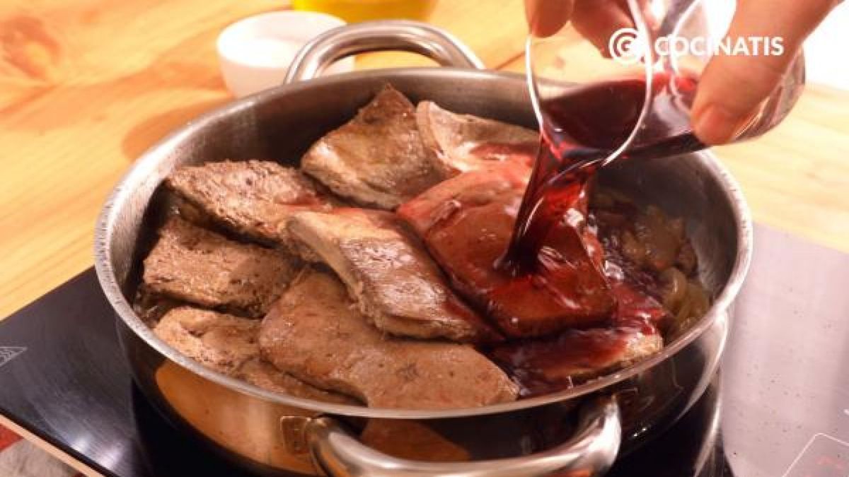 Receta hígado encebollado  paso 4