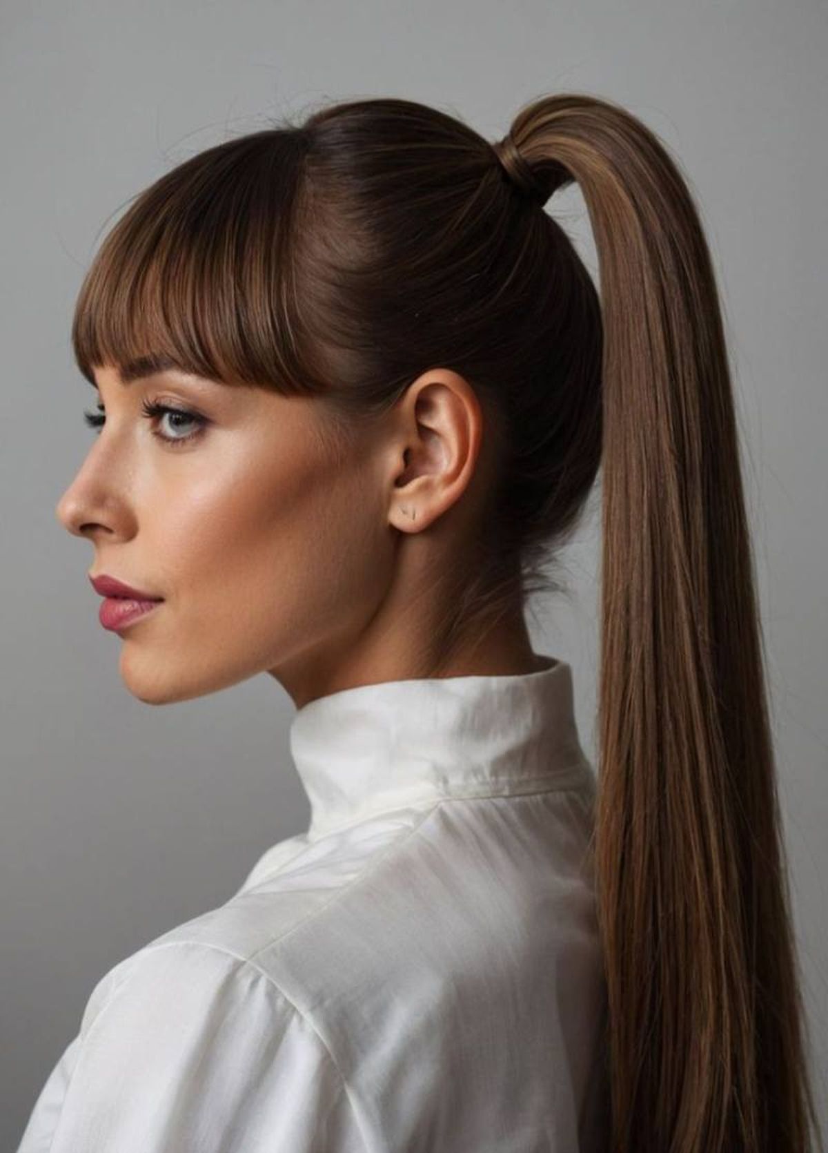 La coleta alta aporta altura y hace un efecto lifting