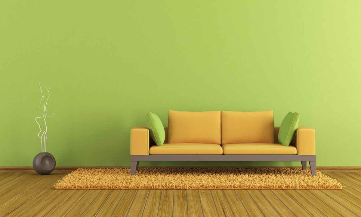 Combinar un sofá naranja en un salón 3