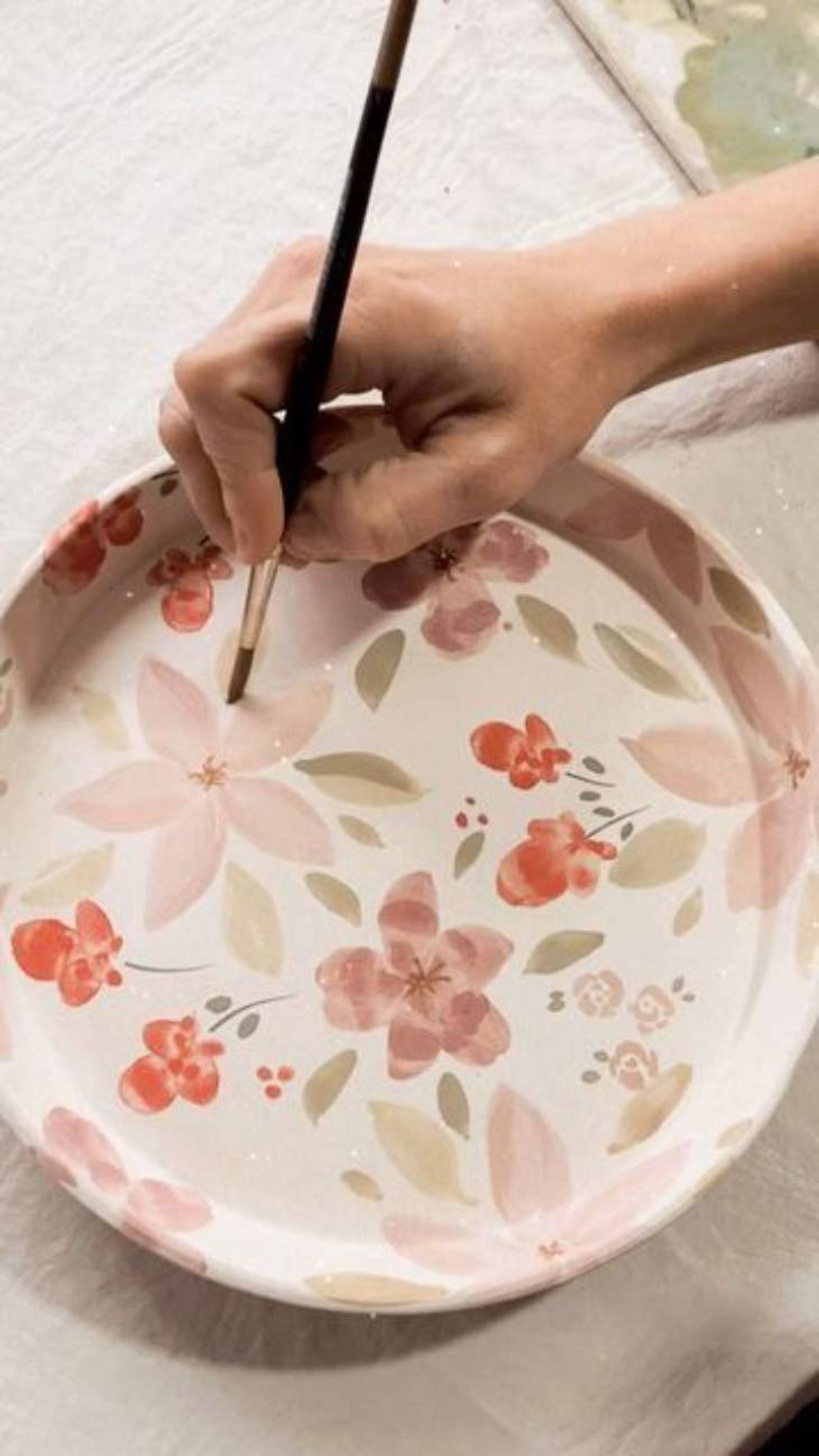 pintar vajilla flores pinterest