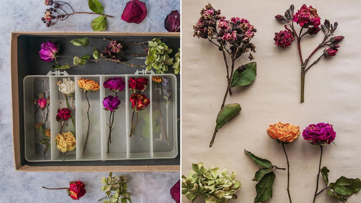 cuadro de flores en relieve