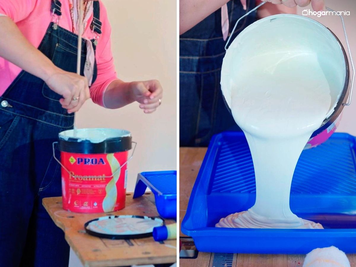 Preparar la pintura para pintar la habitación