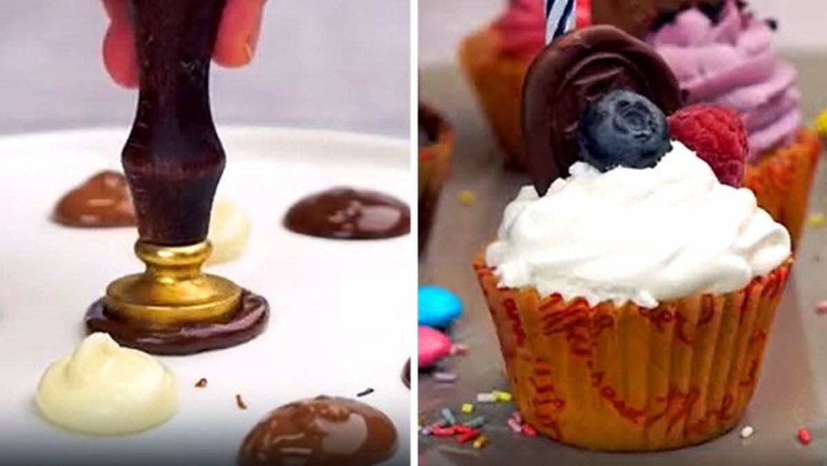 decoraciones chocolate tartas sellos