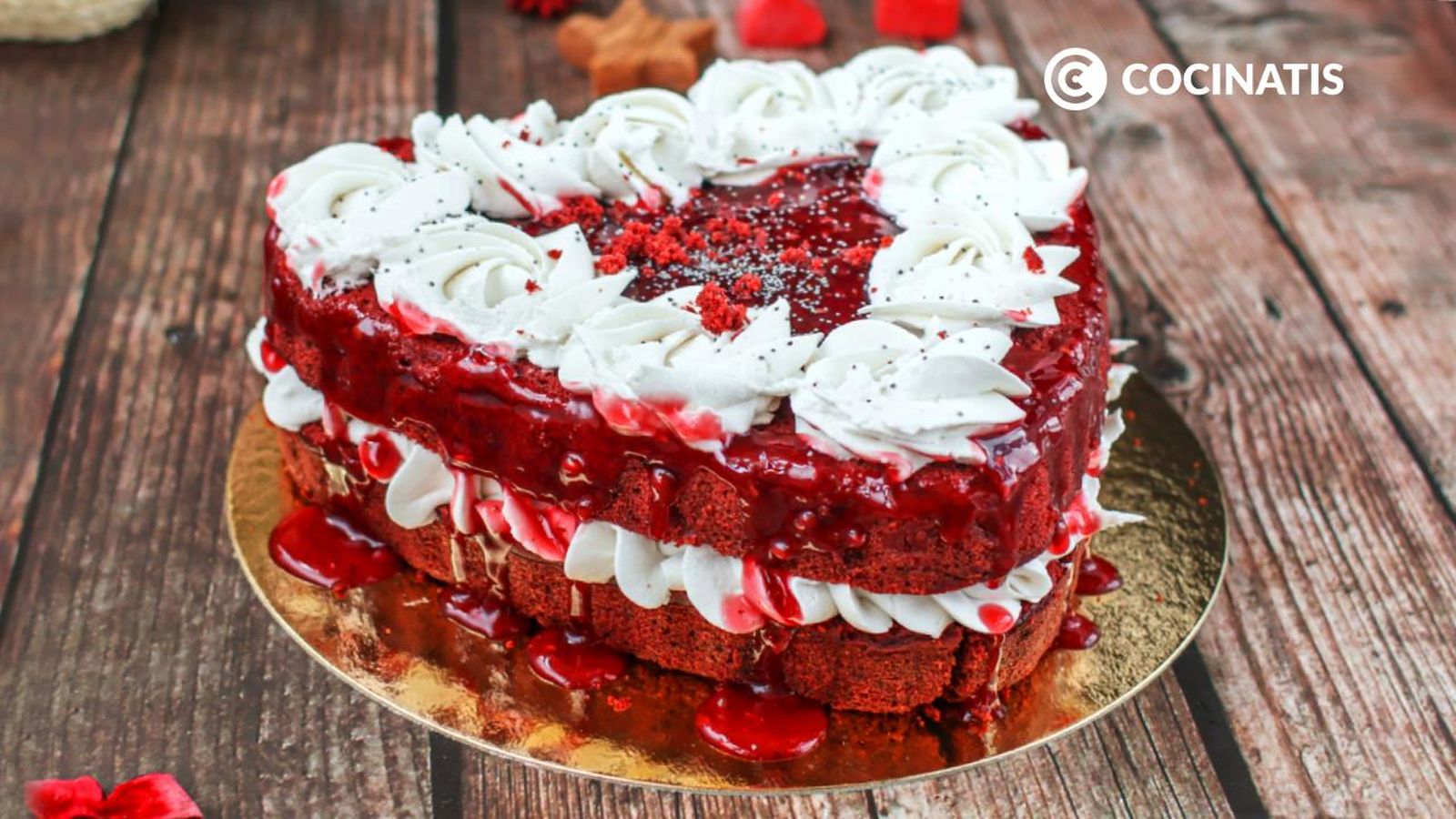 Tarta red velvet para San Valentín