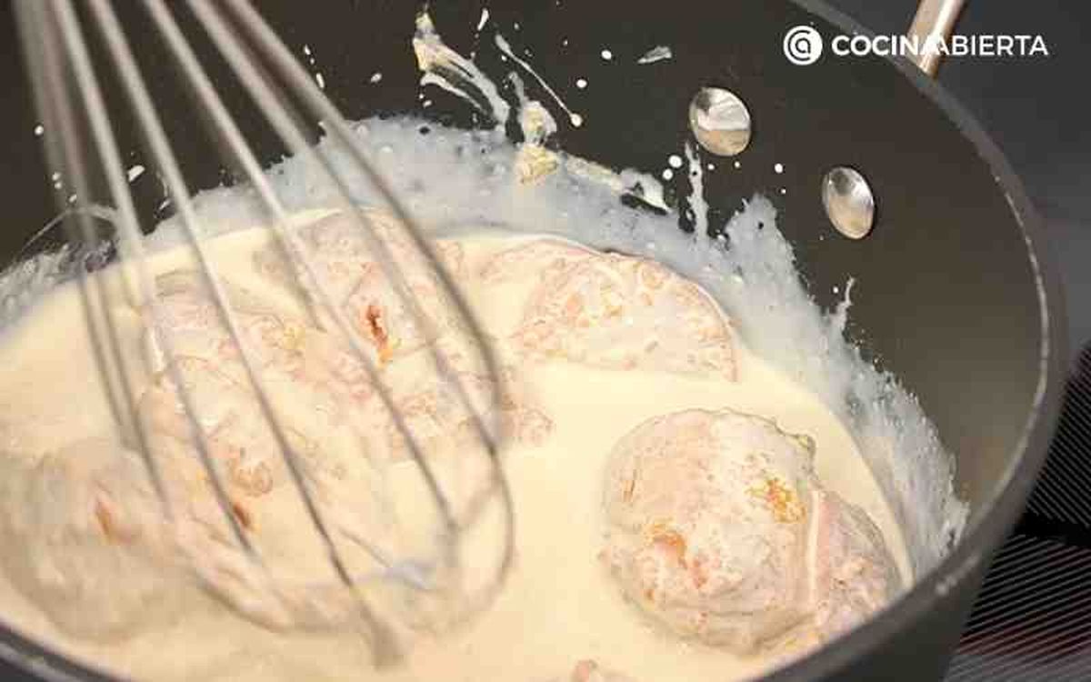 Primer paso para hacer la crema de foie