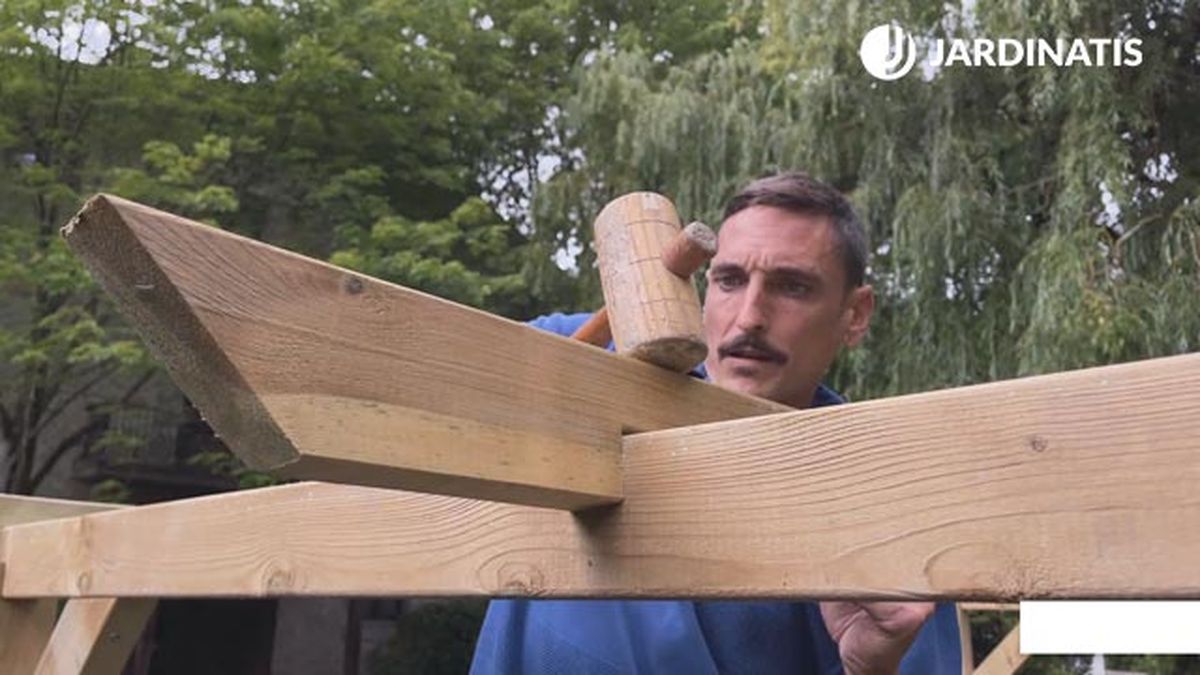 como instalar pergola de madera en kit nortene paso7