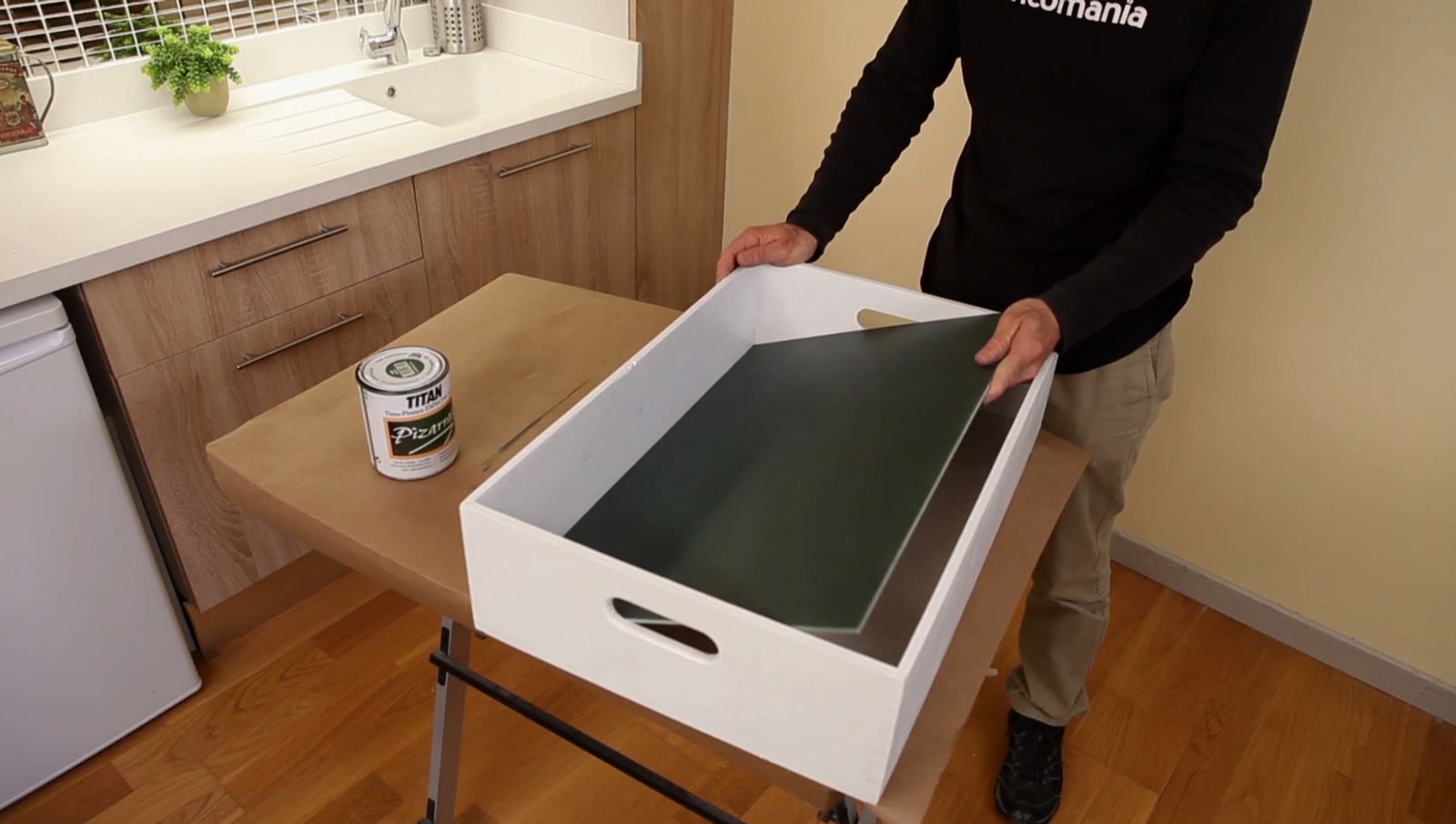 Hacer una pizarra de tiza con una caja de madera paso 6 Hacer una pizarra de tiza con una caja de madera paso 6