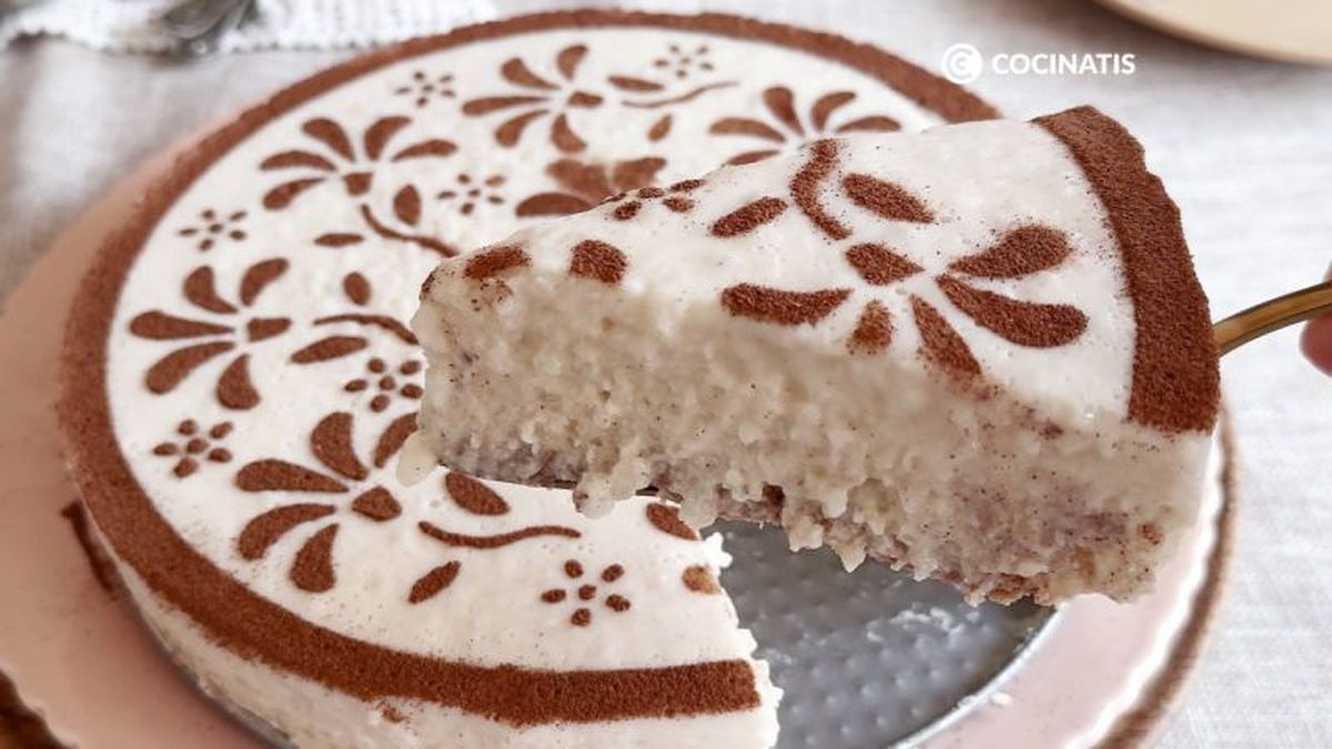Tarta de arroz con leche cremosa