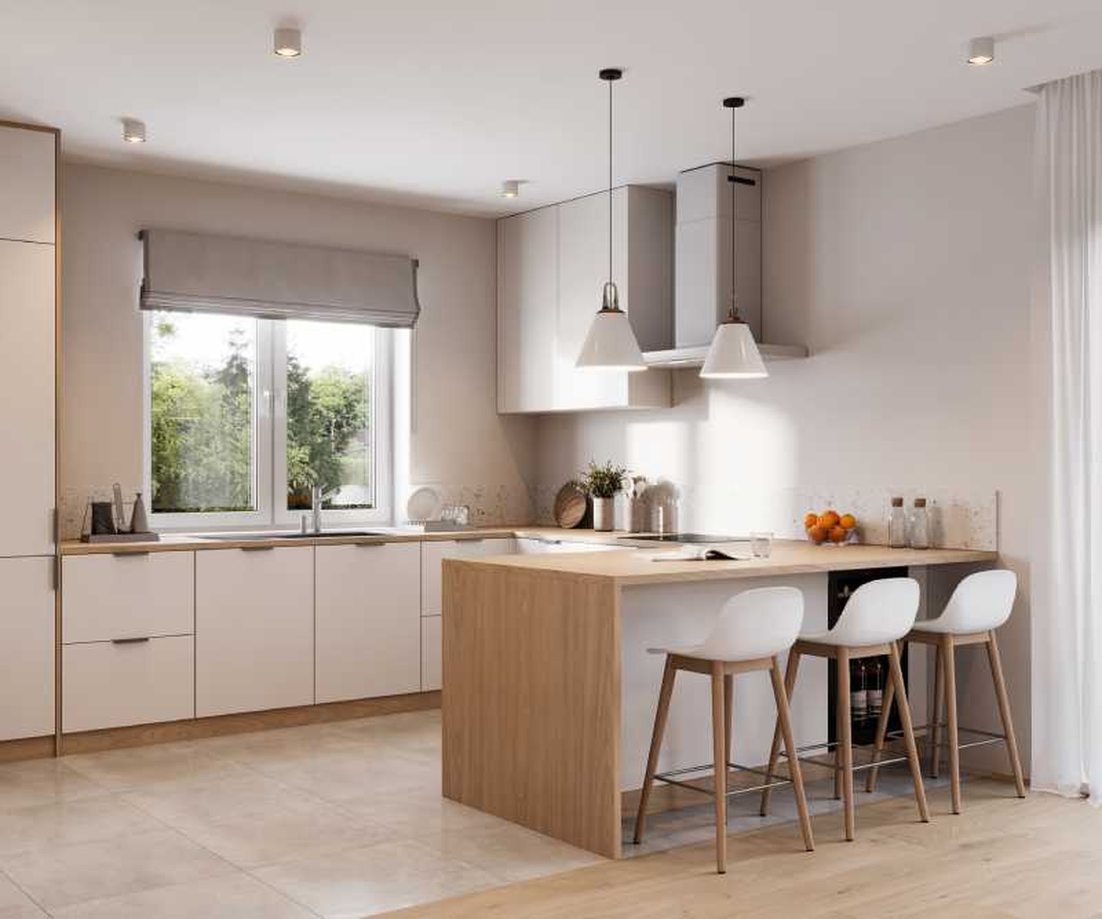 Cocina luminosa.
