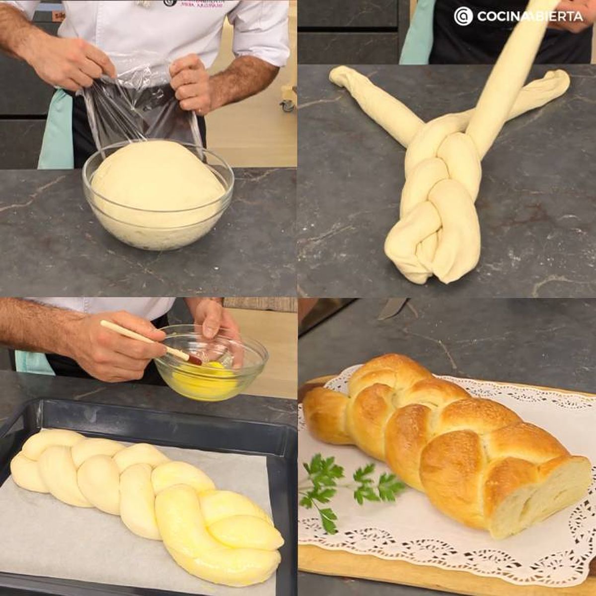 Paso a paso para hacer trenza de pan de leche