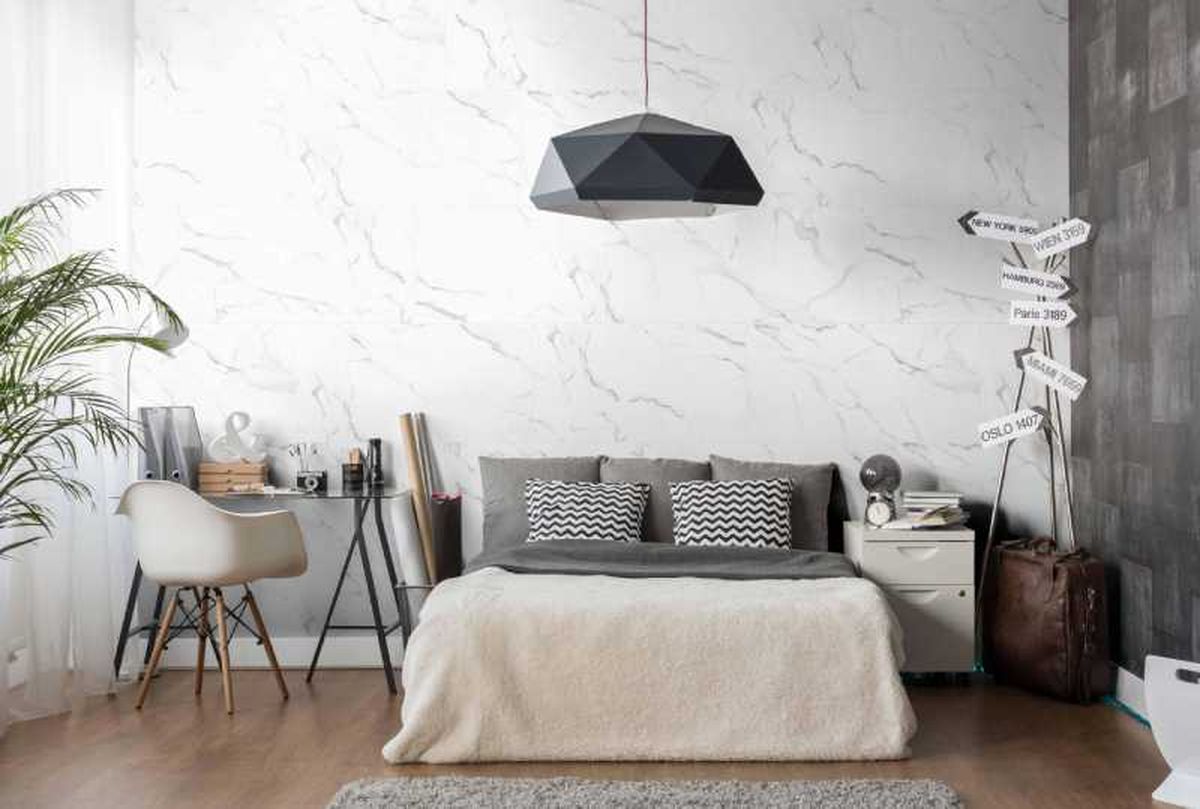 Salón con revestimiento SPC White Trevore.