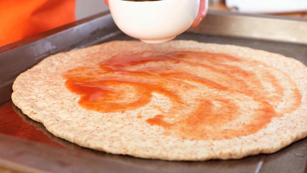 Receta de pizza integral vegetariana   paso 4