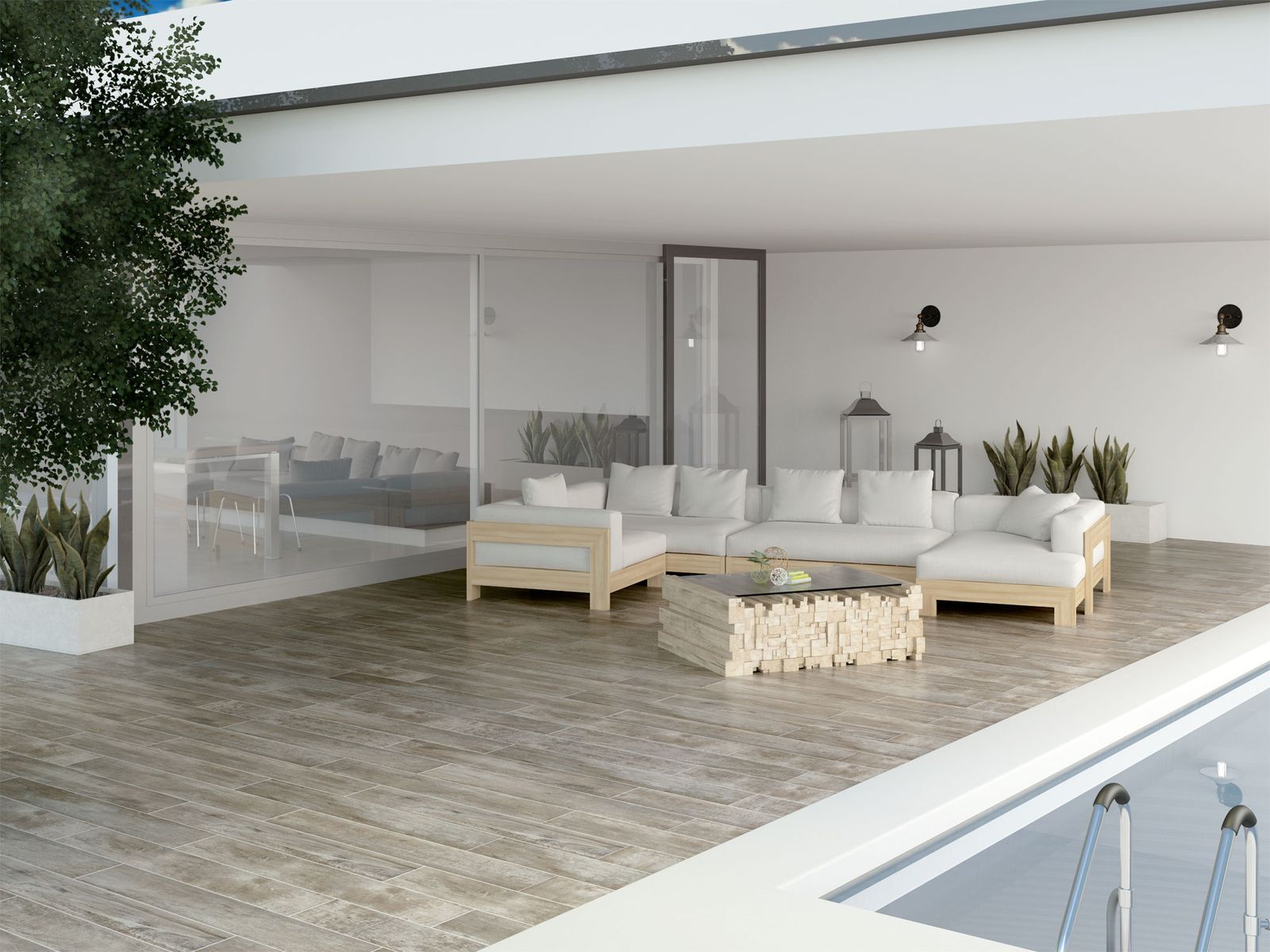 Suelos de gres porcelánicos con acabado desgastado 1 Suelos de gres porcelánicos con acabado desgastado 1