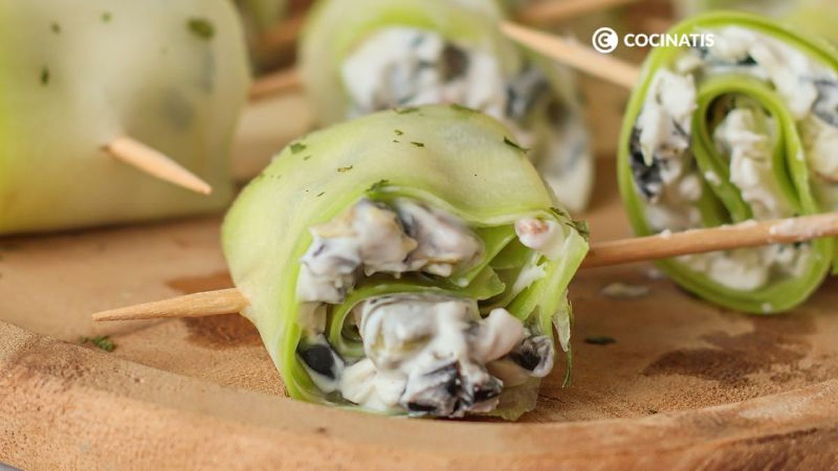 Rollitos de calabacín rellenos