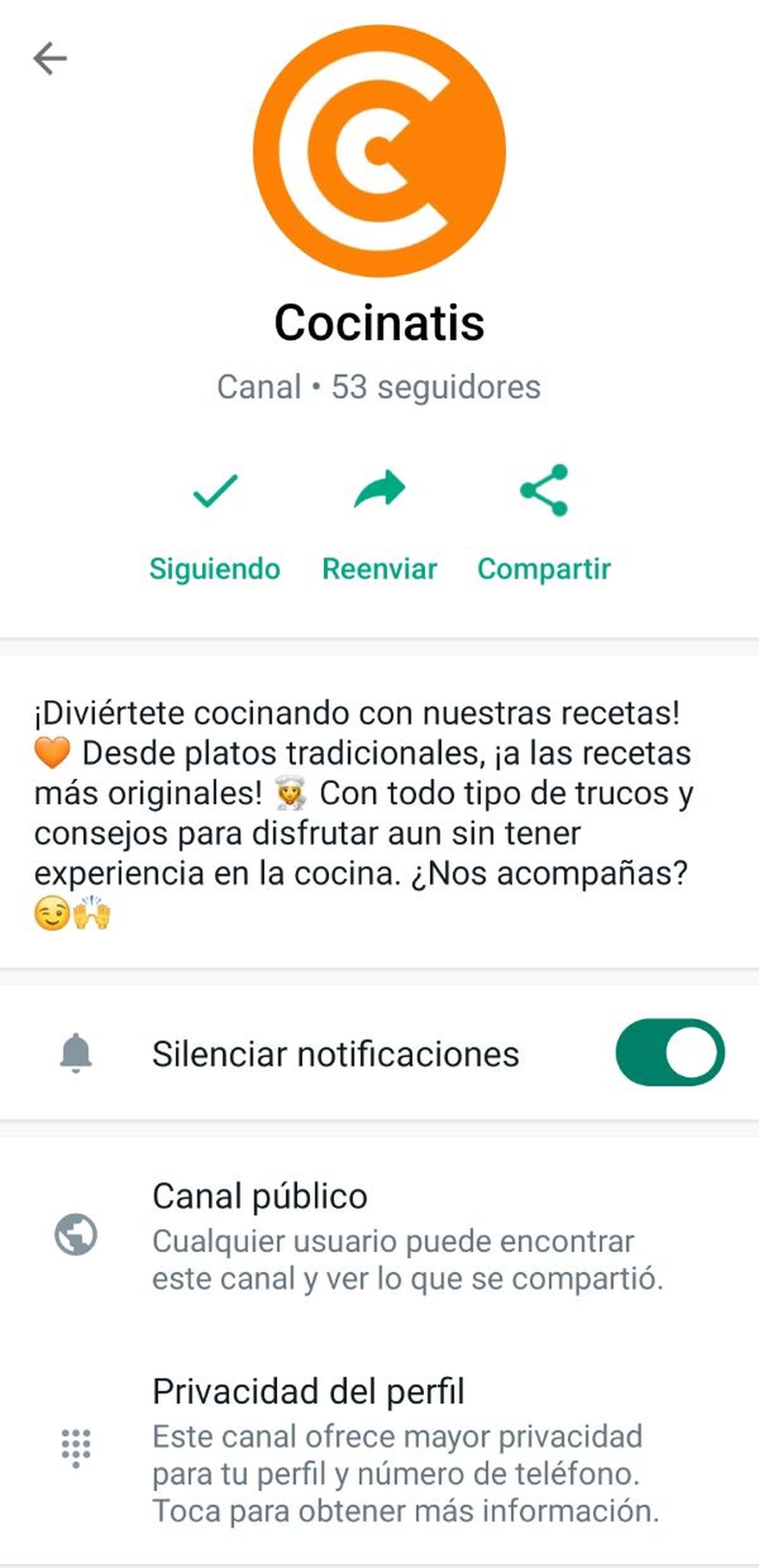 canal whatsapp cocinatis compartir