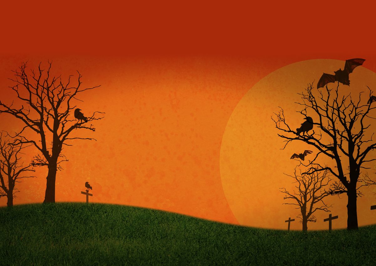 Tarjetas para una fiesta de Halloween   paisaje