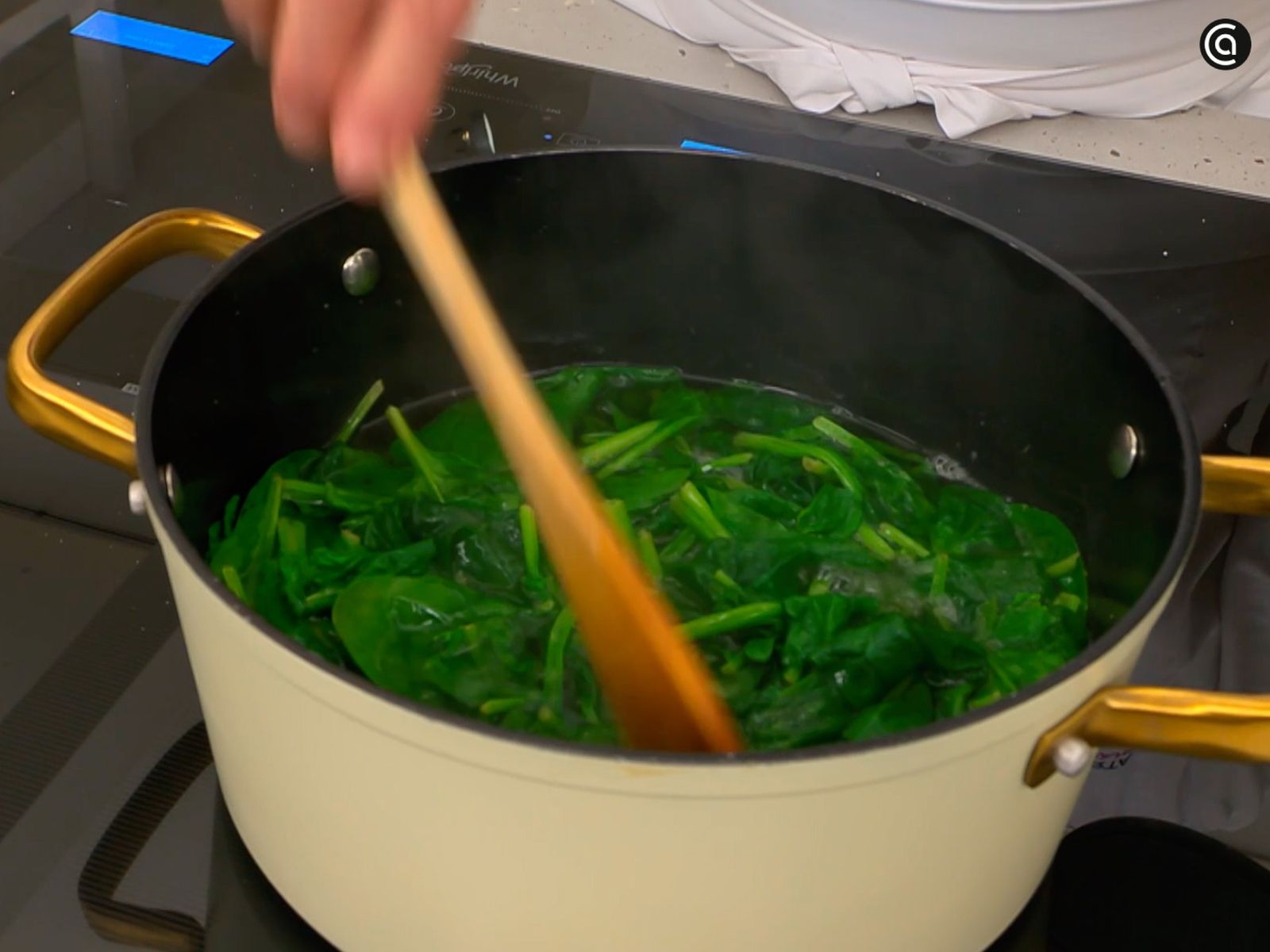 Escaldar las espinacas
