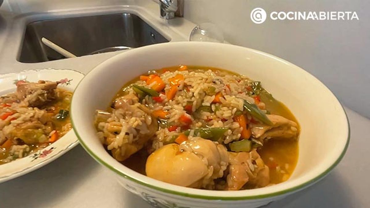 receta arroz con pollo y verduras eva arguinano cocina desde casa paso4