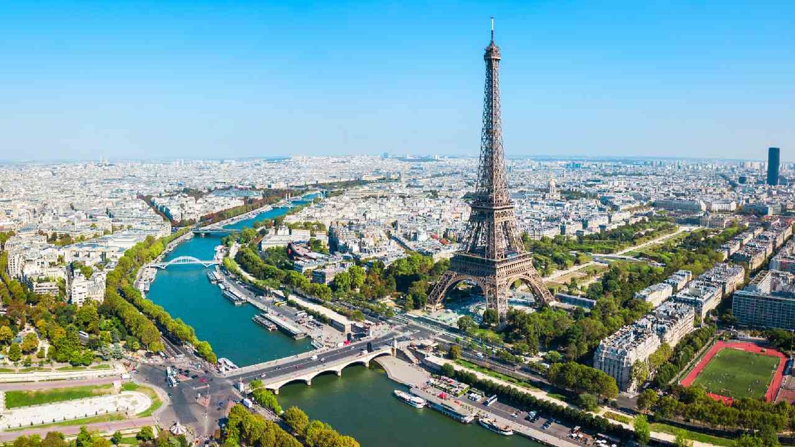 Vista aérea de la Torre Eiffel de París