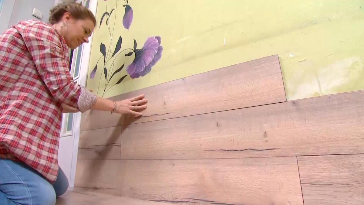 Revestir suelo y pared con lamas roble paso 9