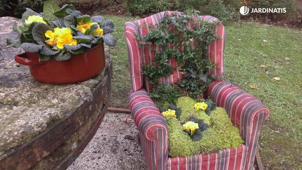 Reciclar butaca vieja en macetero brico 812