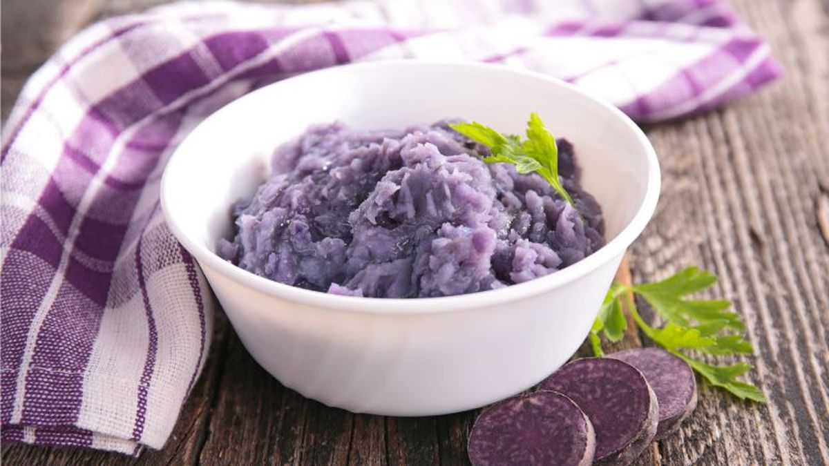Puré de patata morada