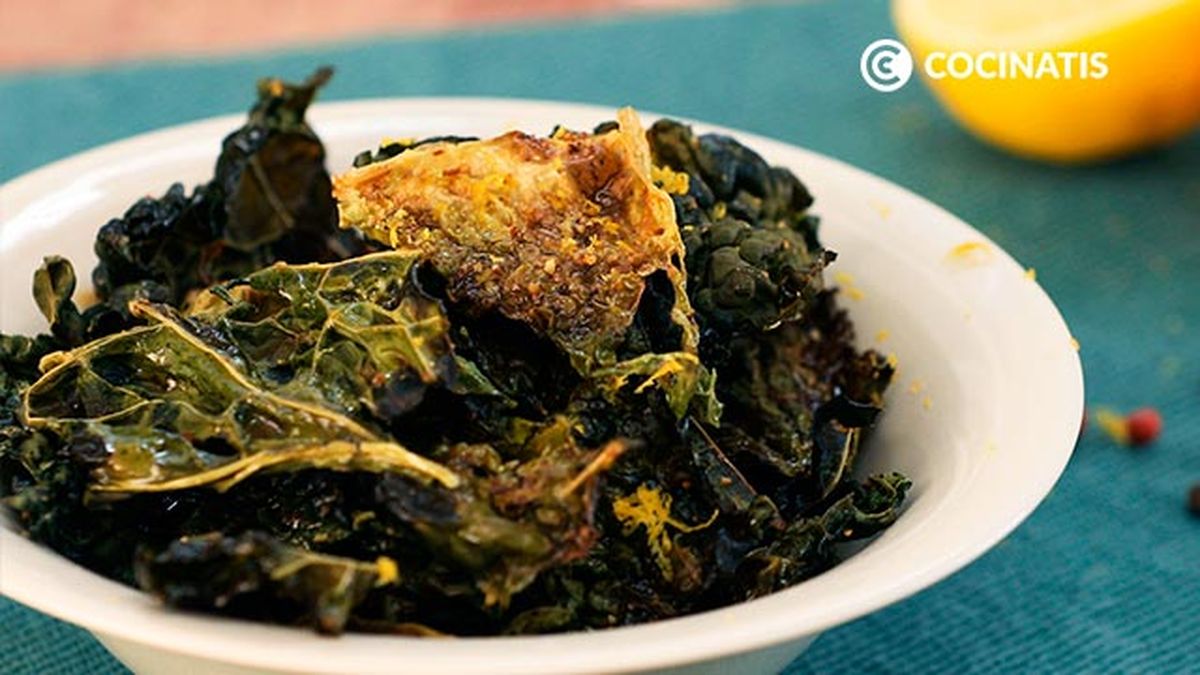 Receta de chips de kale al horno  paso 5