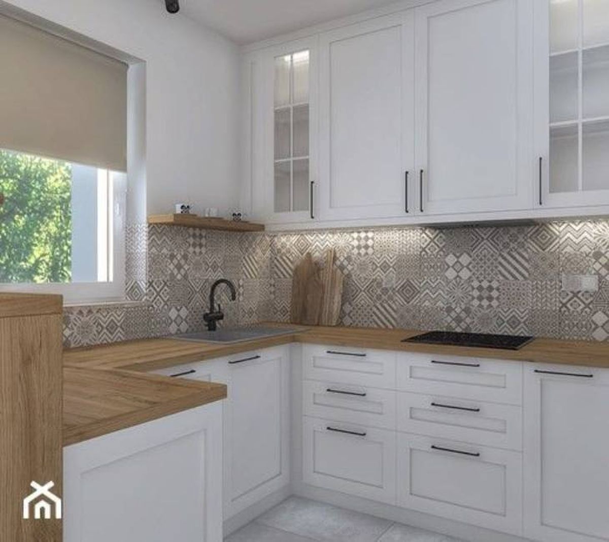 cocina blanca baldosa hidraulica pinterest homebook