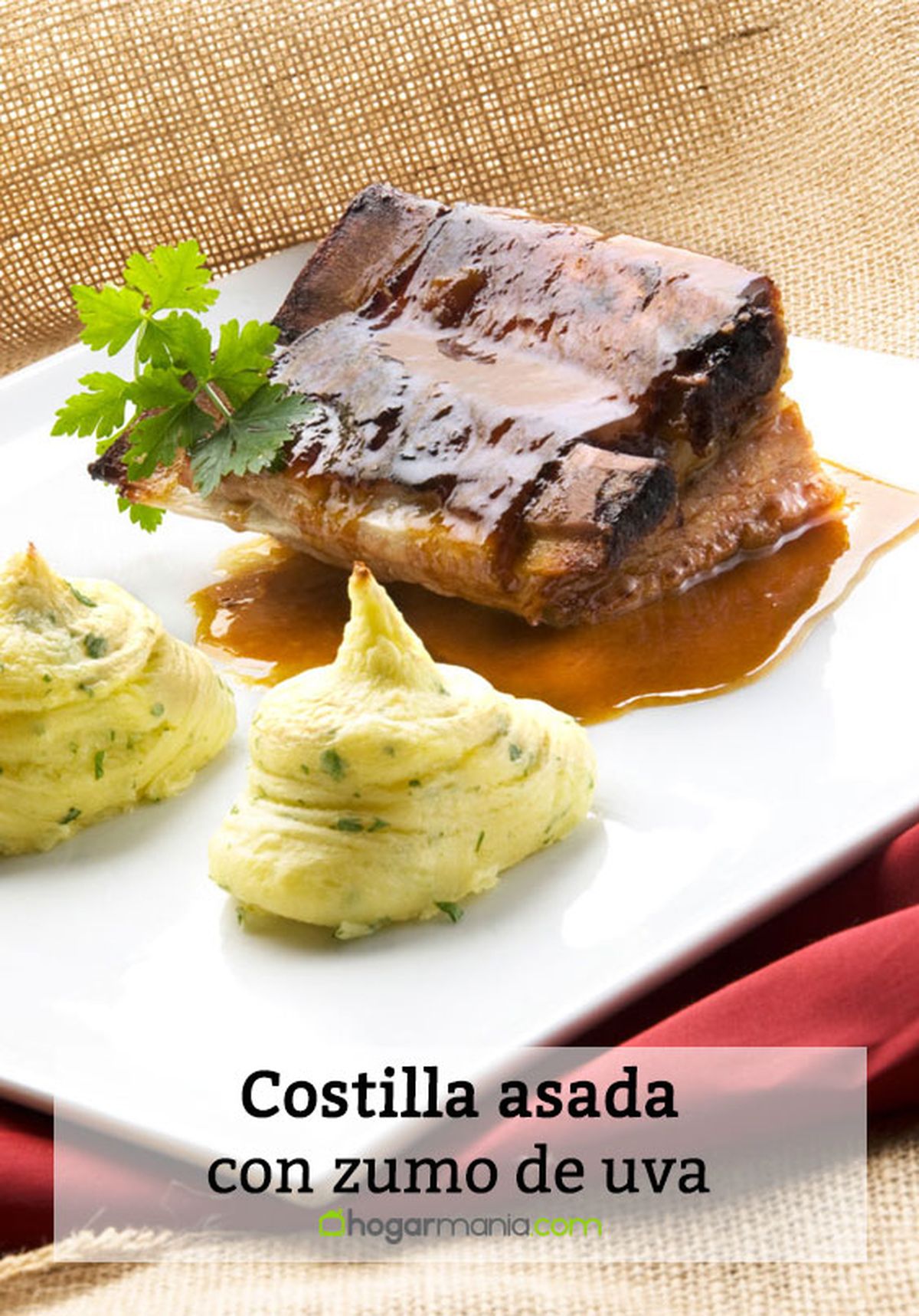 costilla asada con zumo de uva pin
