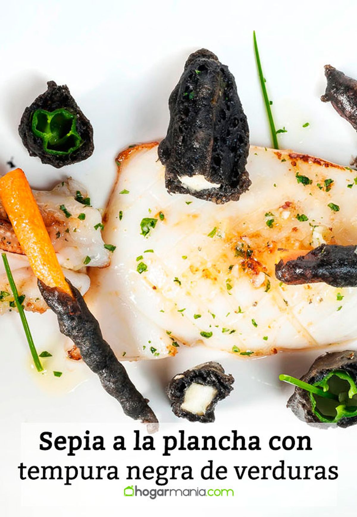 sepia plancha tempura negra verduras pin