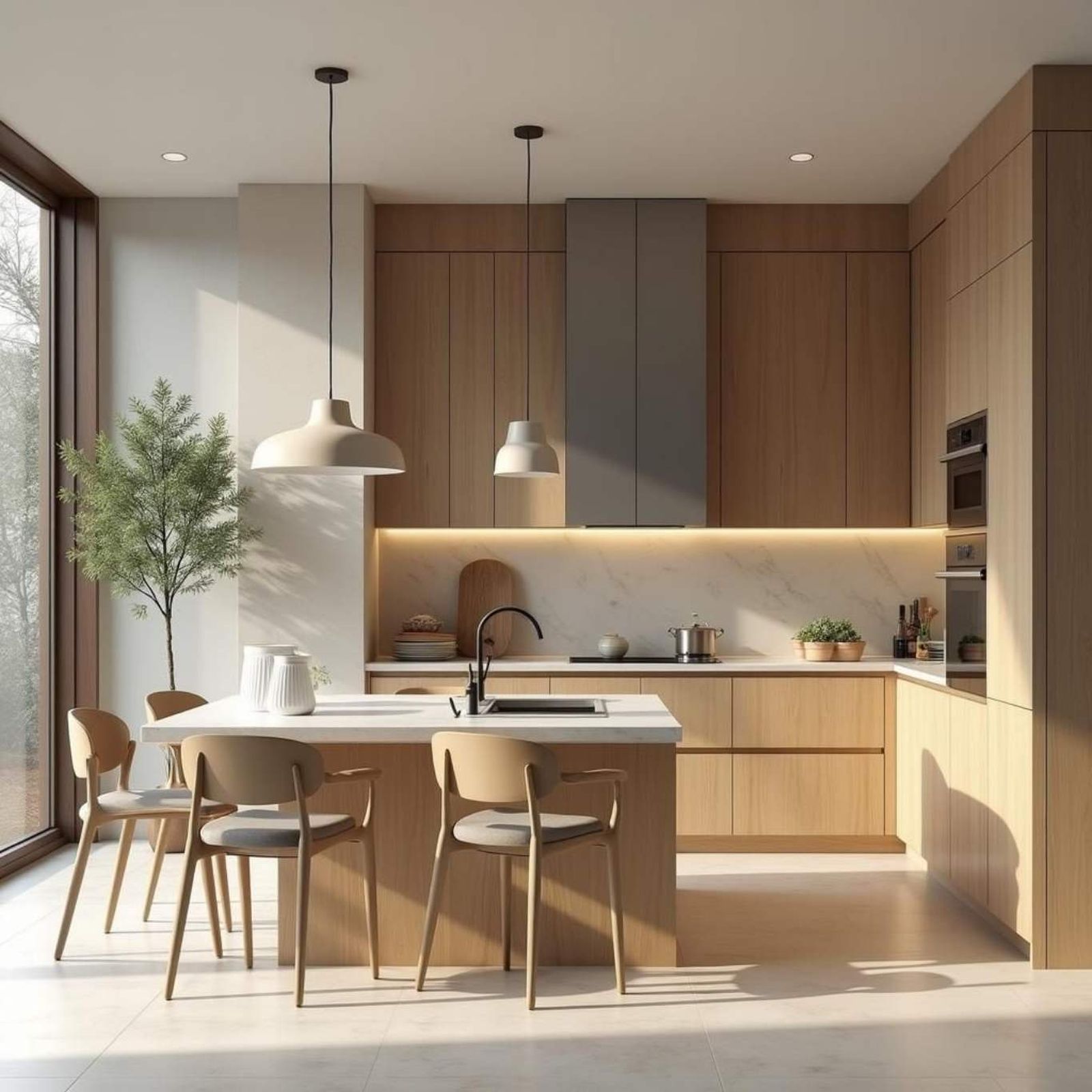 Inspiración atemporal para la cocina Japandi. (Modificada IA) Inspiración atemporal para la cocina Japandi. (Modificada IA)