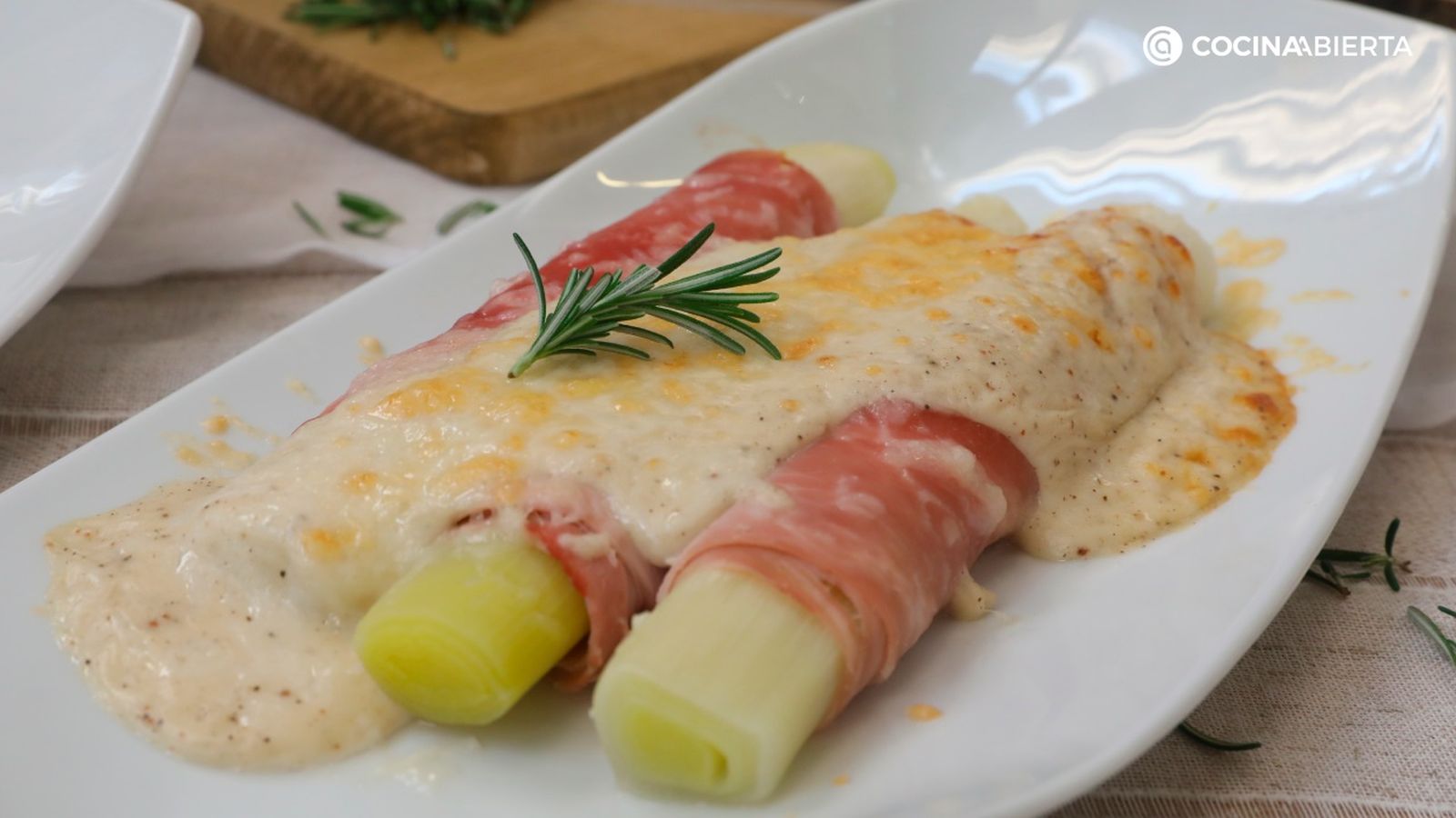 puerros gratinados