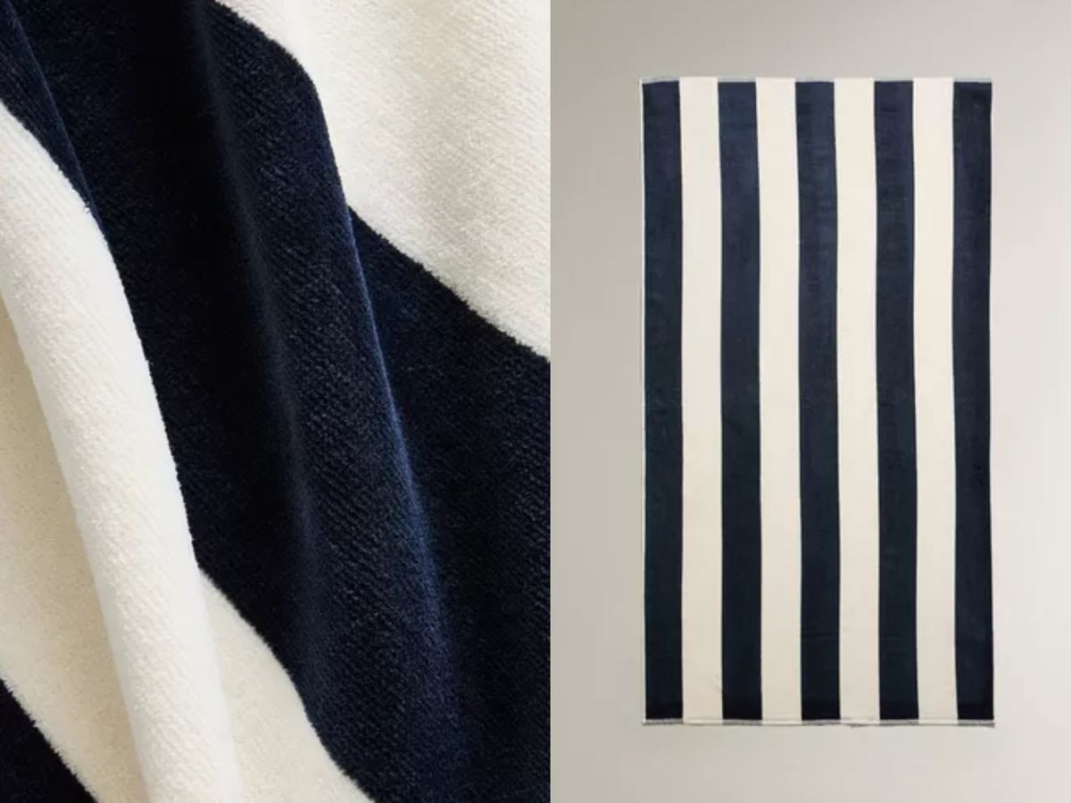 Toalla de playa personalizable con rayas anchas