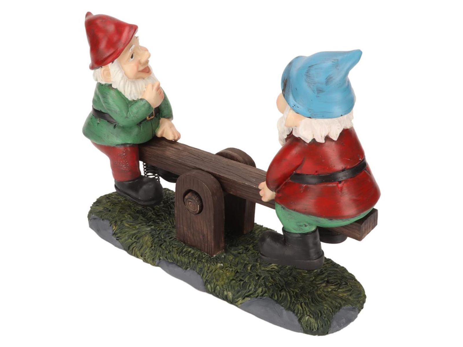 Figurita de gnomos de jardín en subeybaja. Figurita de gnomos de jardín en subeybaja.