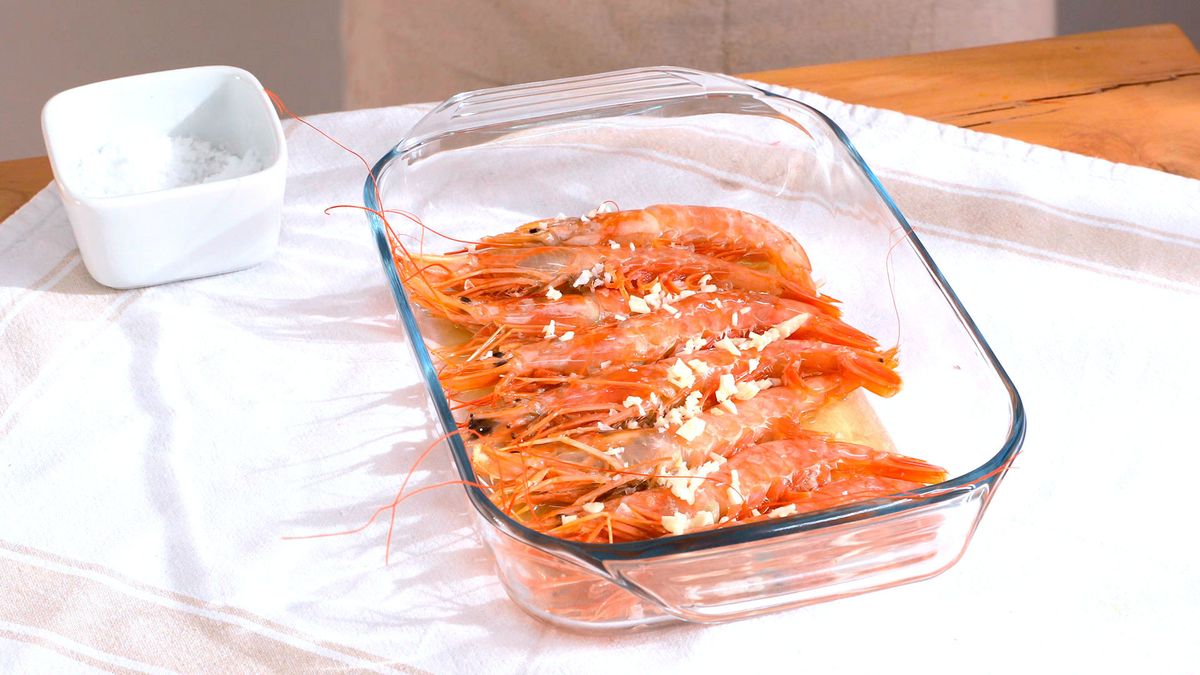 Langostinos al horno con ajo y limón   Paso 1