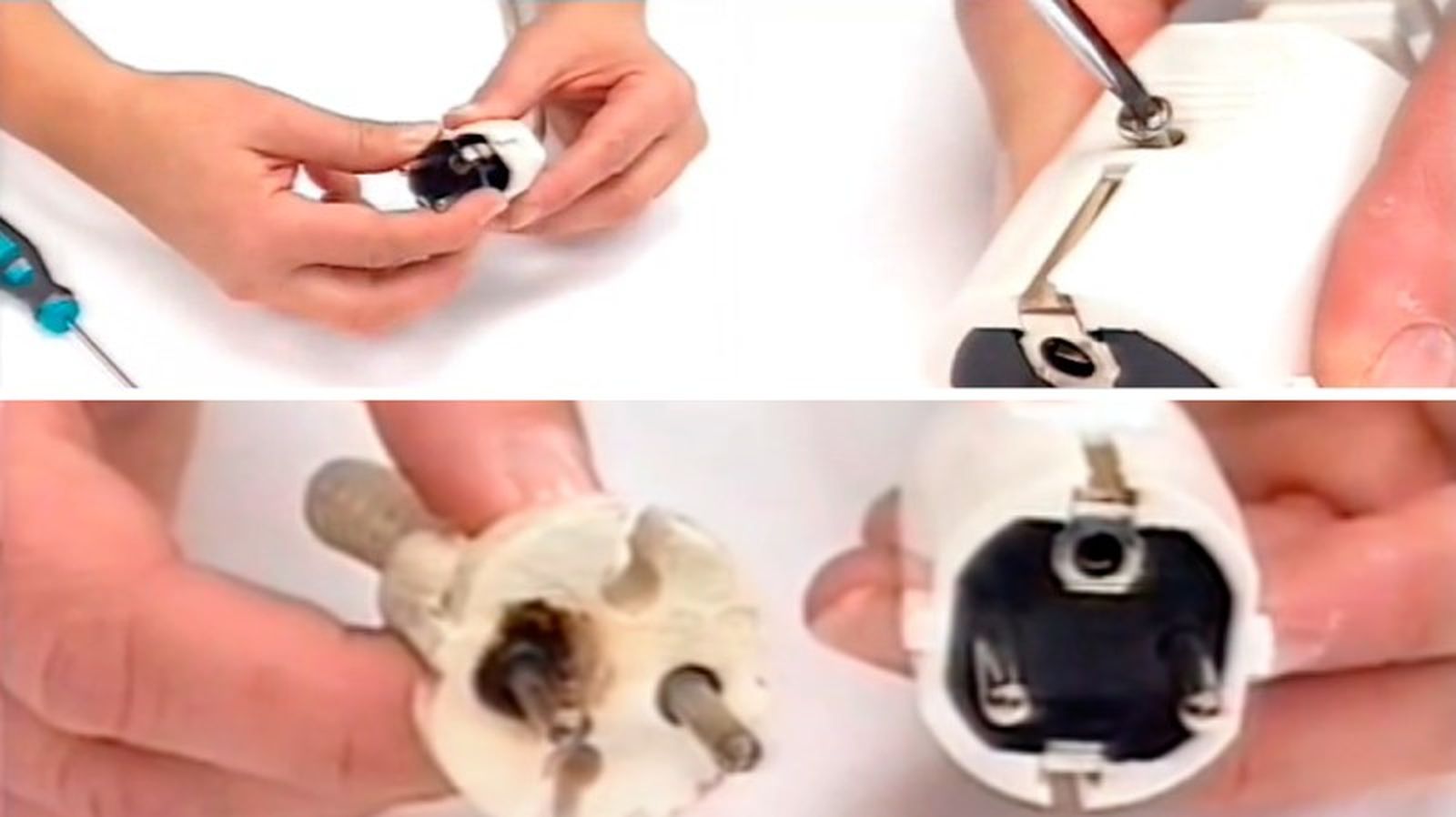 Últimos pasos para cambiar la clavija de un enchufe